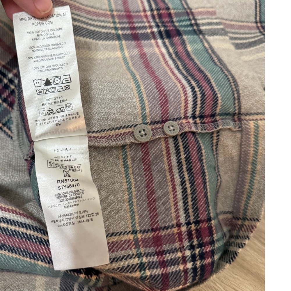 Patagonia Women Plaid Flannel Dress M Grey Organic Cotton Gorpcore Tunic Dress - Picture 9 of 12